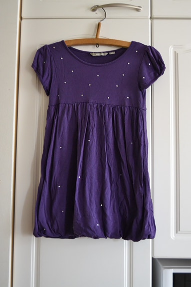 Lindex lila "timantti" tunika kokoa 128cm