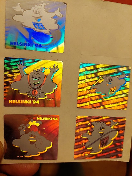 Yleisurheilu EM 1994 Hologrammi maskotti kuva tarrat