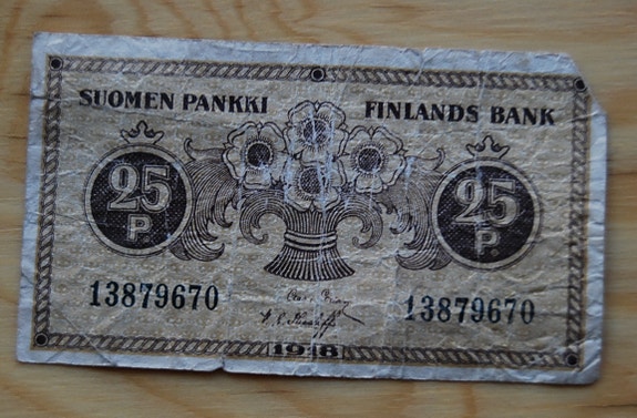 Suomen pankki 25 penni 1918
