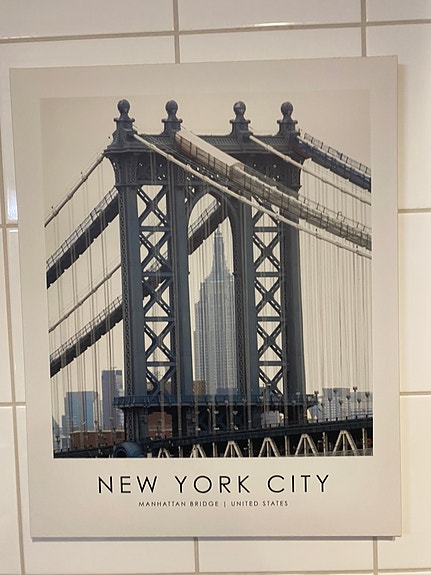 PJÄTTERYD taulu 40x50 cm Manhattan Bridge ja Eiffel-torni