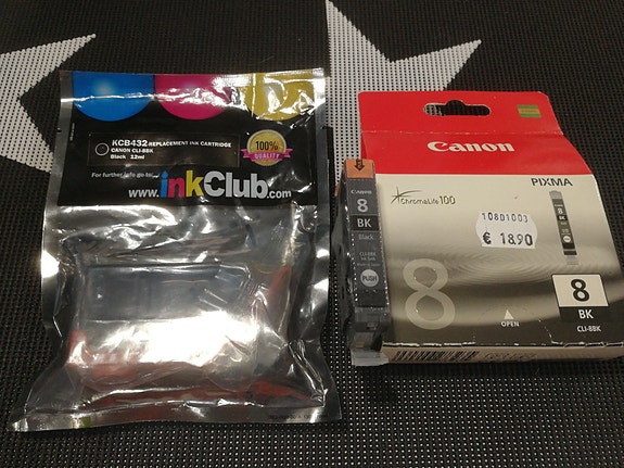 3 mustekasettia Canon CLI-8BK