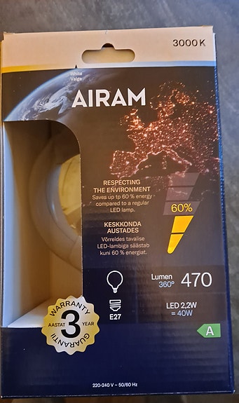 Iso led-polttimo E27 kanta