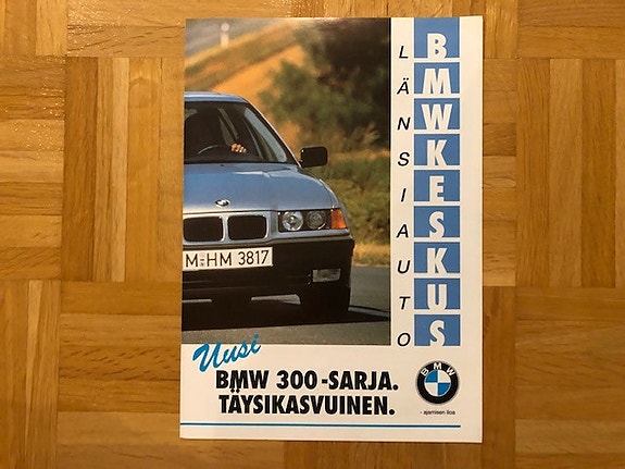 Esite lehti BMW Länsiauto E36 E34 E31 E32 vuodelta 1991