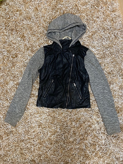 Hollister hupparitakki, takki, harmaa-musta, S, huppu