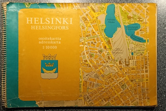 Helsinki osoitekartta 1:10000 v.1974