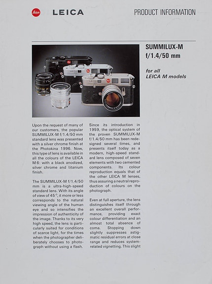 Leitz Leica Summilux-M esite