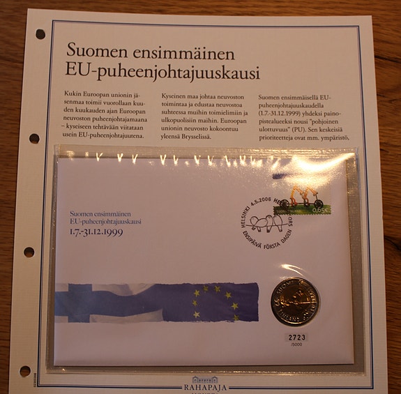 Juhlaraha Suomen ensimmäinen EU-puheenjohtajuuskausi, rahakirje