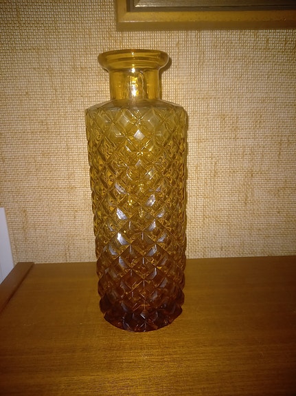 ruskea maljakko / koristepullo 25 cm