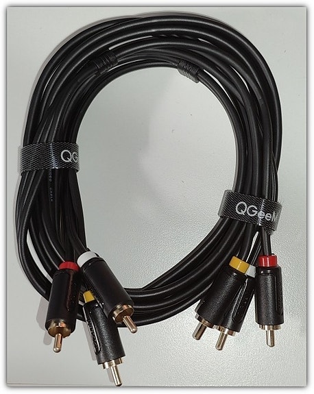 QGeeM video/äänikaapeli 3xRCA - 3xRCA kaapeli / 1,8m