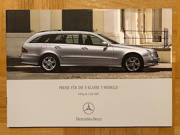 Hinnasto ja lisävarusteet Mercedes S211 E-sarja vuodelta 2007 - esite