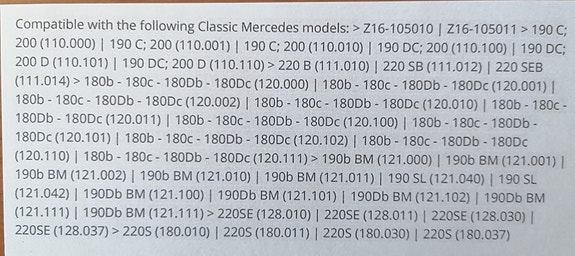 MB 190 SL jne. Jarrusylinteri A001420341864