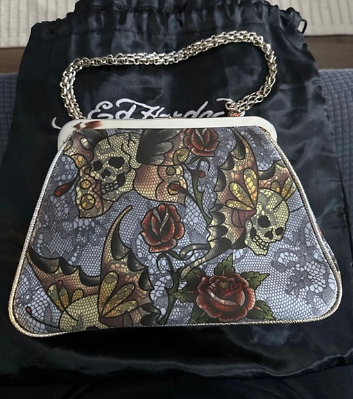 Harvinainen Vintage laukku, Ed Hardy