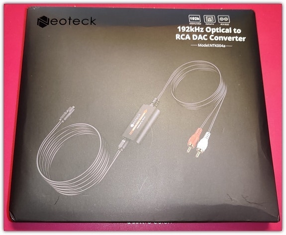 Neoteck 192kHz digitaali-analogi-muunnin, uros RCA-liittimillä