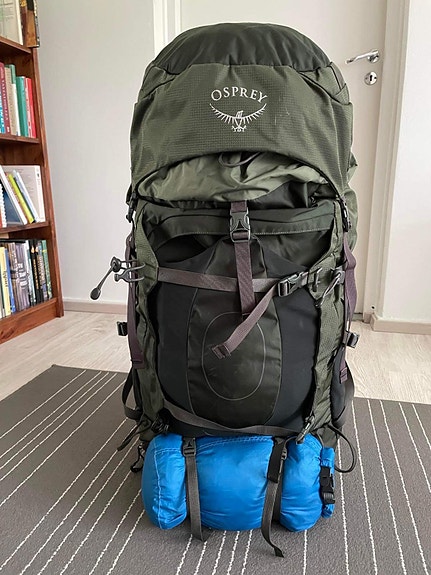 Vuokralle: Rinkka Osprey Aether 70 miesten 60+10l