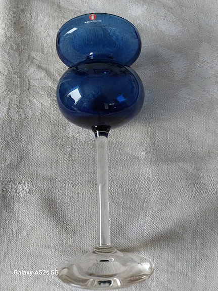 Vesanto Erkki Iittala sininen kynttiläjalka