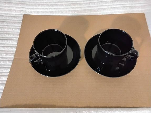 Iittala Teema musta kahvi/teekupit + tassit kunto kuin uusi