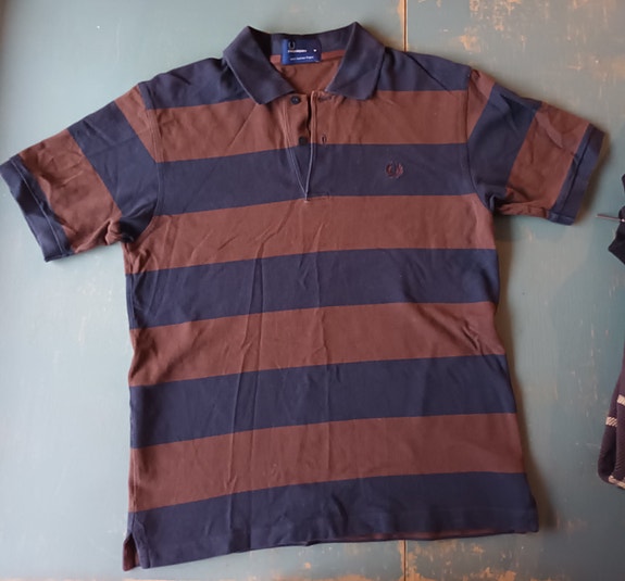 Fred Perry polo M ruskea ja tummansininen