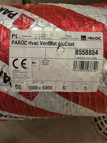 Paroc verkkomatto 50mm hvac ventmat alucoat