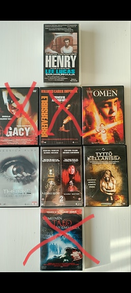 Kauhuleffoja dvd ja yksi vhs