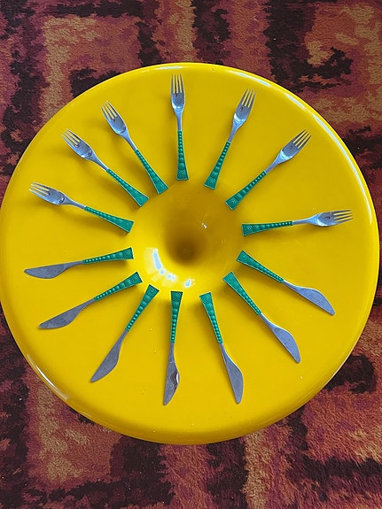 7 kpl vintage Nanny Still Colorina haarukkaa