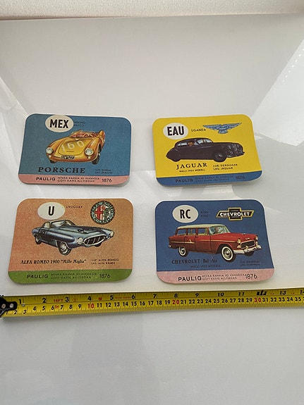 Auto keräily kortit Paulig retro/vintage