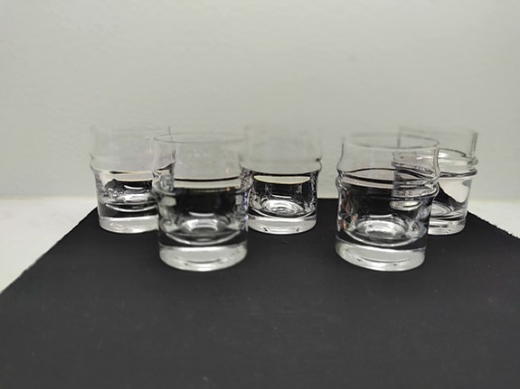 Timo Sarpaneva Pisararengas snapsilasit 8 cl, 5 kpl, Iittala