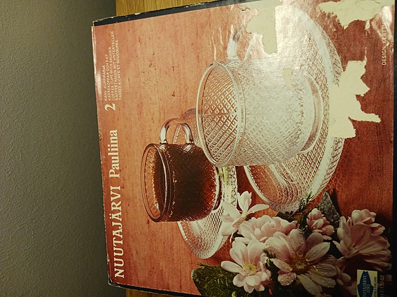 Vintage Pauliina  Nuutajärvi Wärtsilä 2 kuppia ja tassit design Kerttu Nurminen