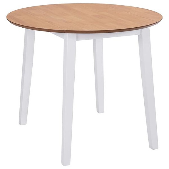 vidaXL Jatkettava Ruokapöytä Pyöreä MDF Valkoinen(sku245370