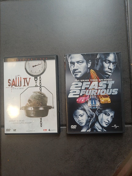 Saw 4 DVD ja 2 Fast 2 Furious dvd