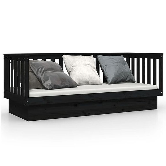 vidaXL Sohvasänky musta 90x190 cm täysi mänty(sku821583