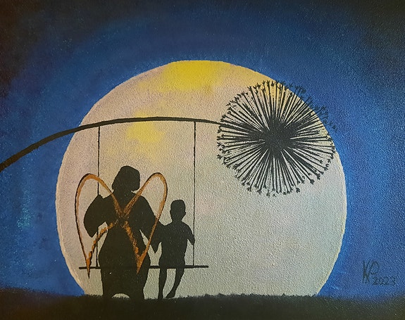 Suojelusenkeli taulu koko: 28*35 cm