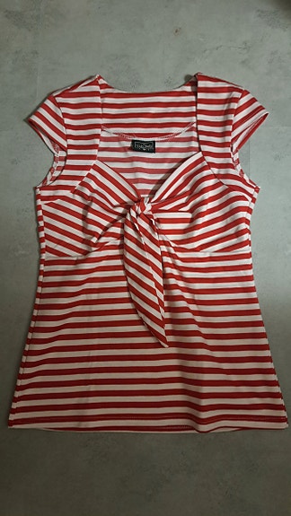 Uusi pin up punaraidallinen sailor-toppi M