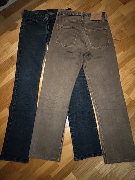 LEVI'S 501 hienot ruskeat farkut 29/32 + Killah siniset 29