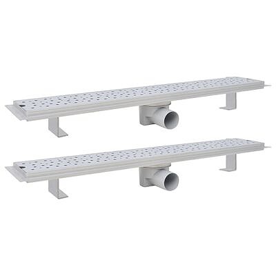 vidaXL Lineaarinen suihkukaivo 2 kpl kupla 730x140mm ruostumaton teräs(sku275967