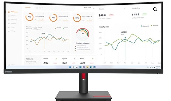 Lenovo ThinkVision T34w-30 34″ -kaareva näyttö (Uusi)