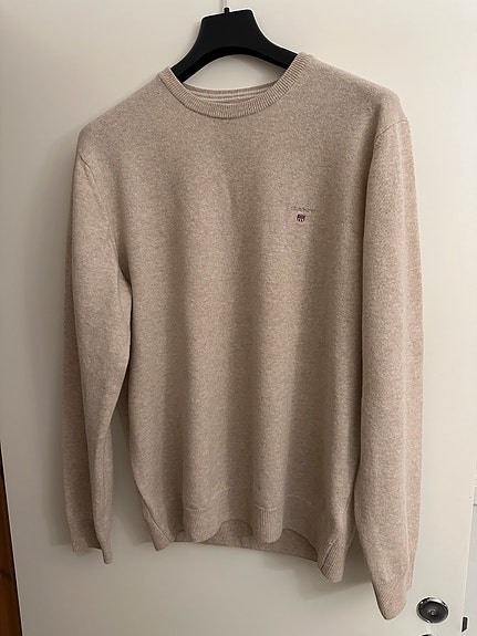 GANT beige/vaaleanruskea miesten lampaanvillaneule (XL)
