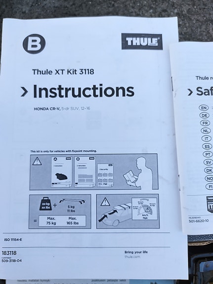 Thule 3118 Fixpoint XT Fitting Kit Honda CR-V