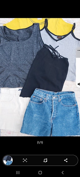 Naisten vaatepaketti S, topit, T-paidat, shortsit