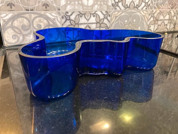 Iittala Aalto Maljakko Sininen Lasi