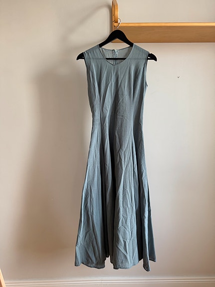 Vedenvihreä/sininen vintage juhlamekko XS