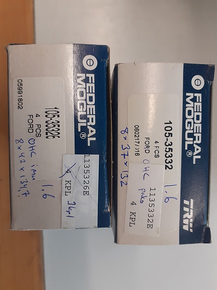 Imu- ja pakoventtiilit Ford 1600 OHC