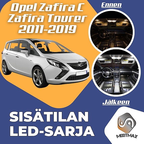 Opel Zafira C Sisätilan LED -muutossarja – 10 kpl – Plug & Play