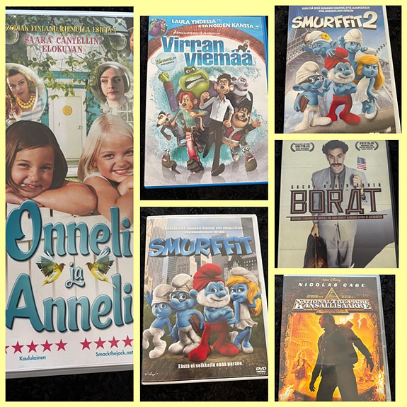 6 kpl dvd elokuvia lapset/aikuiset