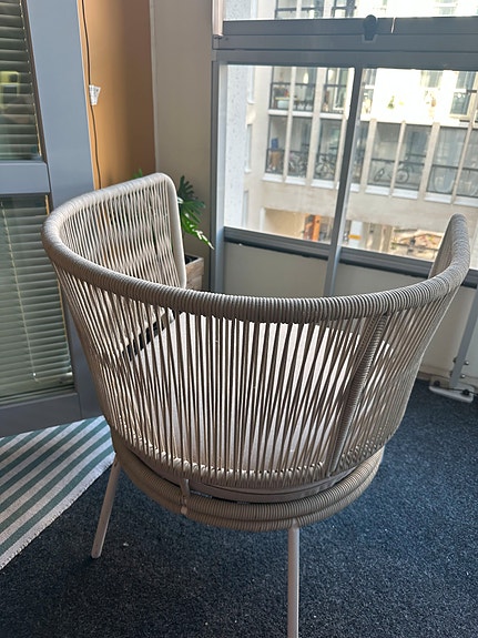 2 Kave Home Nadin Armchair in beige rope and galvanized steel legs 2x