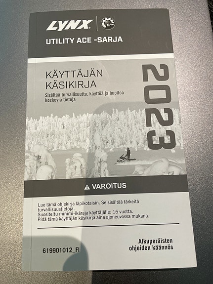 Lynx Utility Ace sarja 2023 käyttäjän käsikirja.