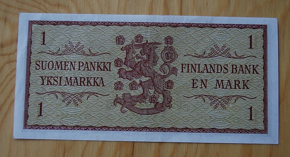 Hienokuntoinen, Suomen pankki 1 Markkaa 1963 Suomen leijona