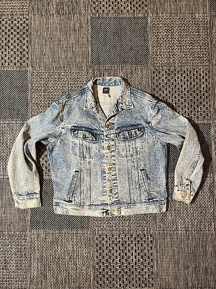 LEE USA rider mens L Made in USA  patd-153438 acid wash denim jacket farkkutakki