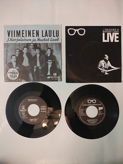J. Karjalainen Ja Mustat Lasit / Topi Sorsakoski & Agents x2 7" Vinyyli sinkku