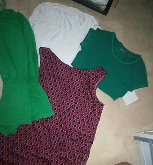 Indiska - kesä/kuvio mekko M/L, t-paita, shortsibody vihreä