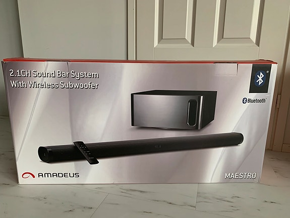 Amadeus Maestro Soundbar 2.1CH Langaton Subwoofer Musta